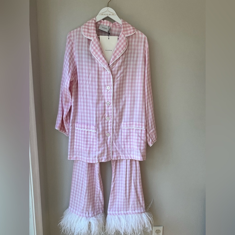 SLEEPER Pink Gingham Pajama Set - NWT